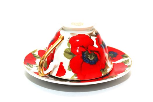 photo of the tea set on white background