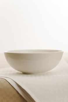 Empty white vase on the kitchen table