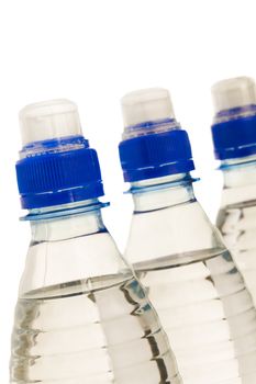 Isolated water bottles over white background