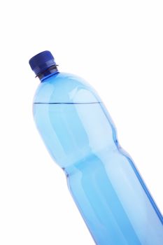 Isolated water bottle on white reflective background