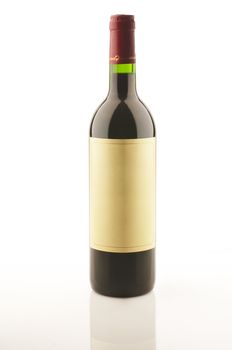 Red wine bottle isolated