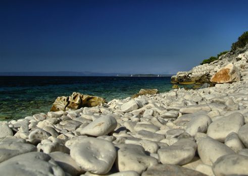 beach and a beautiful blue sky