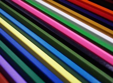 Colored pencils close up