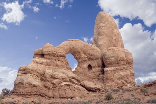 Arches National Park area mountains and spires in Utah USA