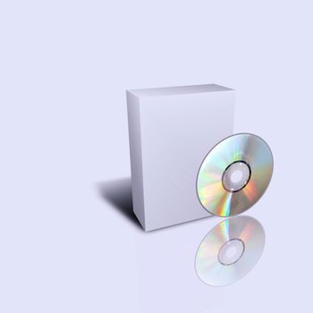 empty cd box isolated in gray background