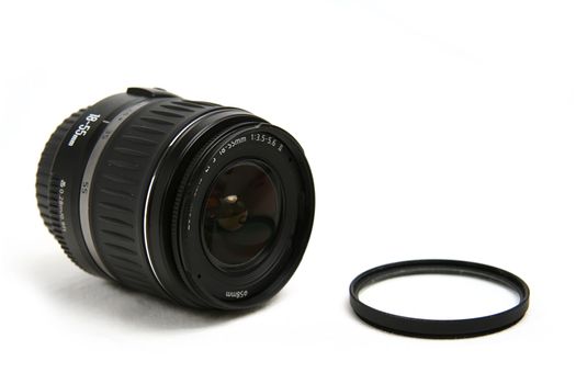 Canon lens in white background