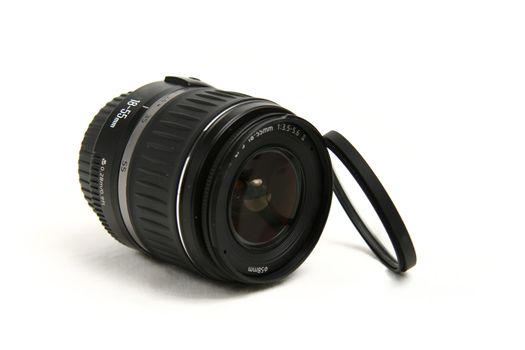Canon lens in white background


