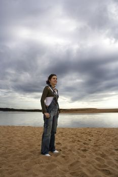 woman on the beach