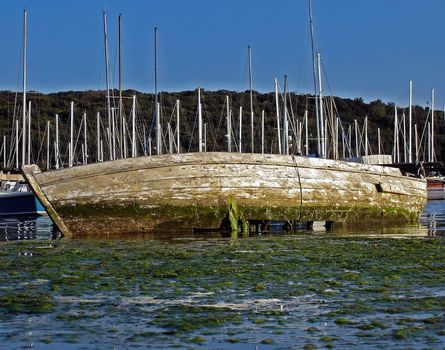 Old sunken boat