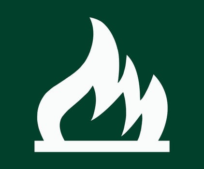 Fire sign on a green background