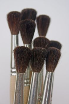 It is many brushes for drawing. They are necessary for drawing by water color paints. They fluffy.