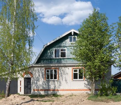 dwelling brick new cottage in the village