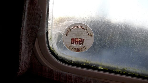 sticker on steamy window