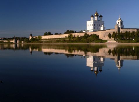 Kremlin of Pskov on Velikaya river. Russia.