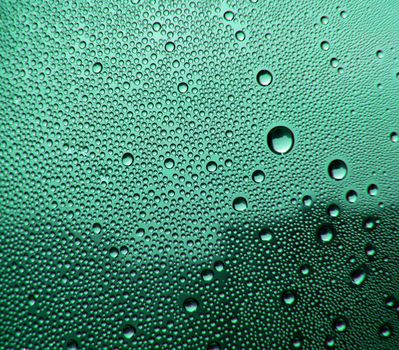 Series of the textures (Green glass with drops)