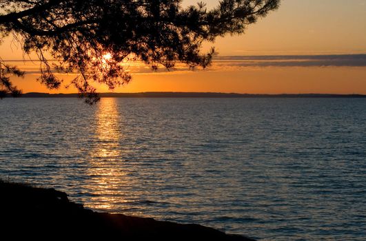 sunrise on lake