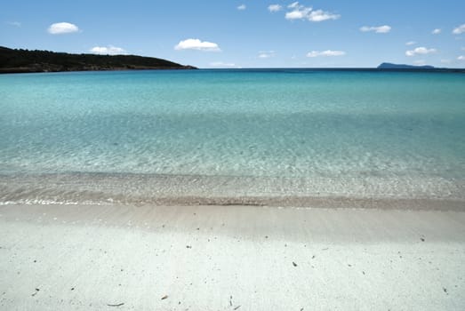 Romantic beach with white sand and crystal clear blue sea