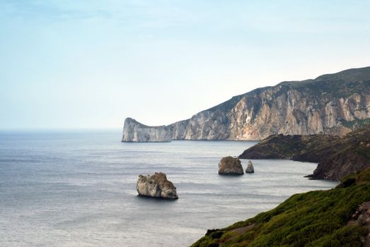 Rocky islands in the Sardinia sea near Porto Flavia