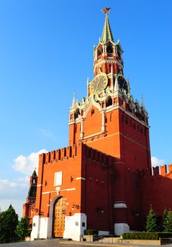 Spasskaja Tower Of Moscow Kremlin. View From
 Red Square

