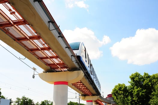High Speed Monorail Train In Moscow, Russia.