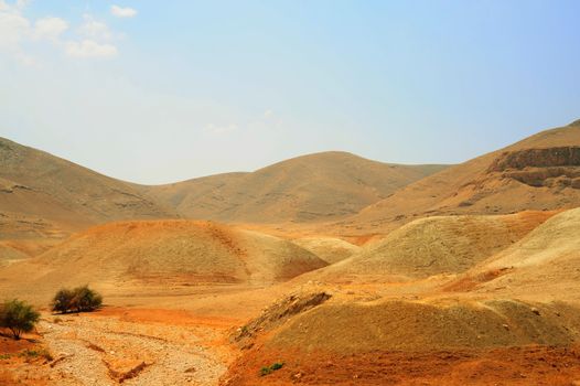 Dry Riverbed In Desert Near Jordan Valley, Israel

