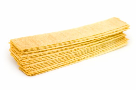 crisps. potato chips on a white background