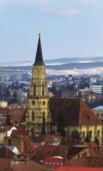 The Church of Saint Michael in Cluj Napoca,Romania. This is the second largest church in Transylvania. 