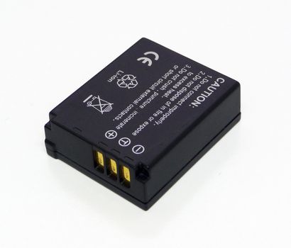 Lithium ion battery for digital camera on white beckground
