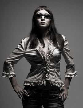 fashion woman portrait wearing sunglasses