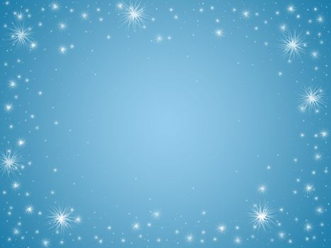 white stars over light blue background with feather center
