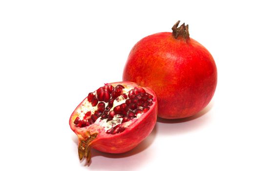 photo of the pomegranate on white background
