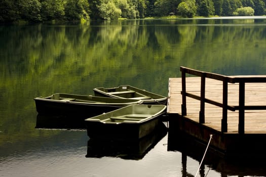The montenegro landscape: boats near the moorage