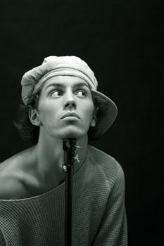 Portrait with theatrical illumination