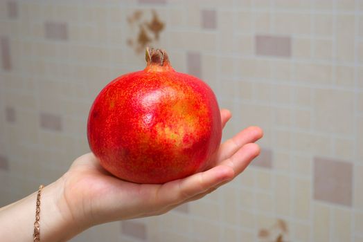 photo of the beautiful pomegranate in arm