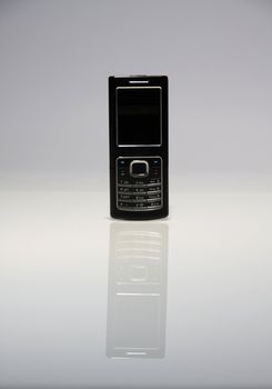 business mobile phone on grey background