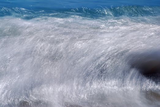 Huge sea wave detail - natural water background 