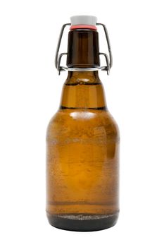 Brown bottle isolated on a white background.