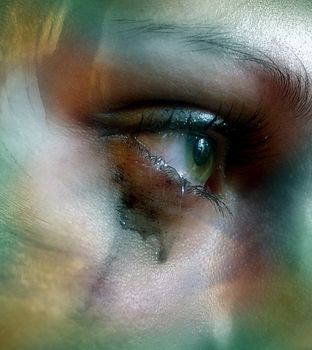 Female eye close-up. 