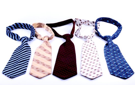 five ties isolated