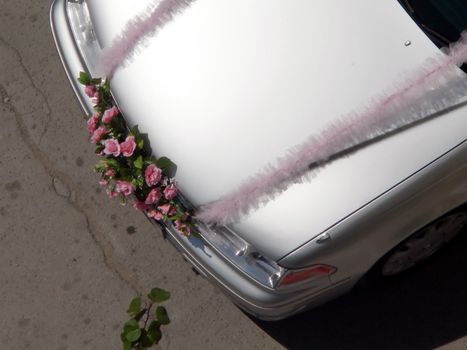 Decorated weddings car 