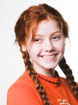 picture of lovely redhead girl with long braids