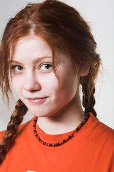picture of lovely redhead girl with long braids