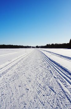 Winter landscape from the froosen lake