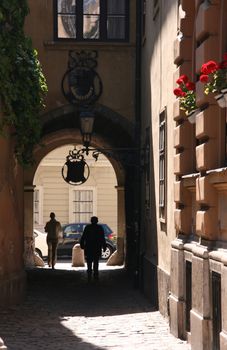 Beautiful city - Budapest. Hungary. Dark passage on old town.