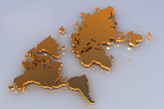 High resolution image map. 3d illustration 