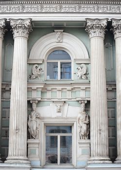 Roman Greek Architecture Design In Window Of a Building