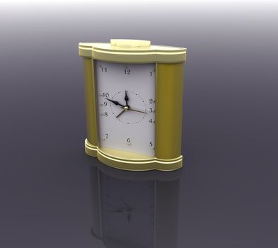 Clock on a black background. 3d illustration on the  black background.