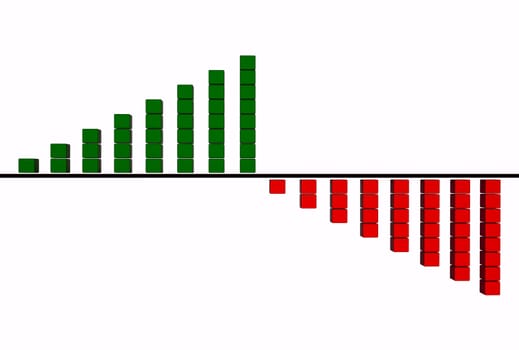 Business Bar Chart On White Background. 3d Render.