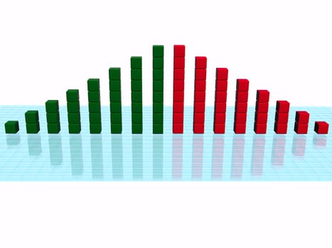 Business Bar Chart On White Background. 3d Render.