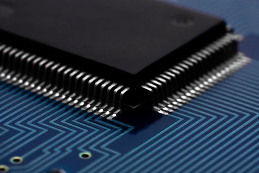 Computer Chip on Circuit Board